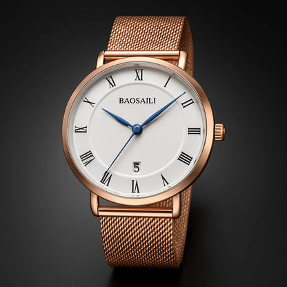Men's Stylish Business Watch - Roman Dial & Steel