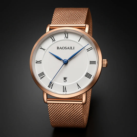 Men's Stylish Business Watch - Roman Dial & Steel